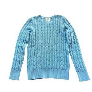 St. John’s Bay‎ Baby Blue Cable Knit Cotton Sweater Small Petite